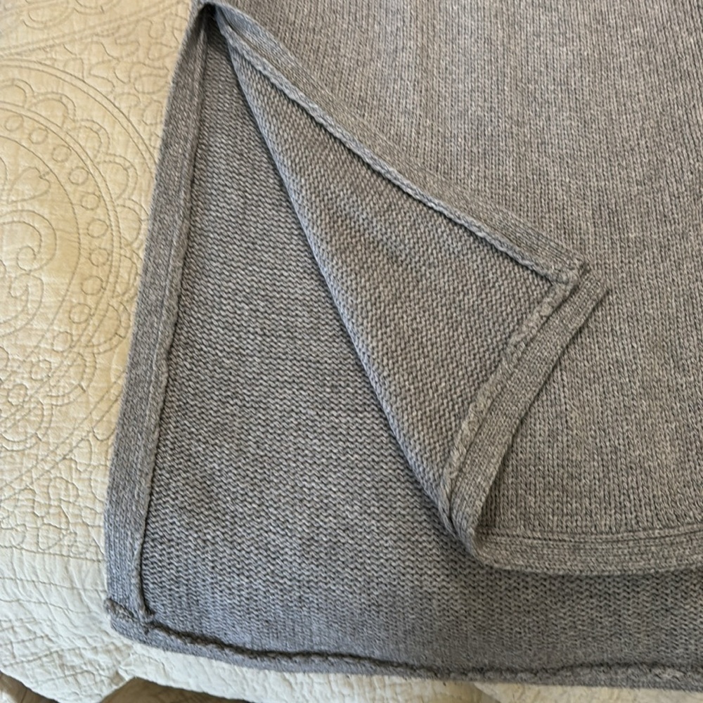 Anthropologie Nomad Morgan Carper Gray Vesper Fringe Turtleneck Knit TunicDress - Picture 12 of 12